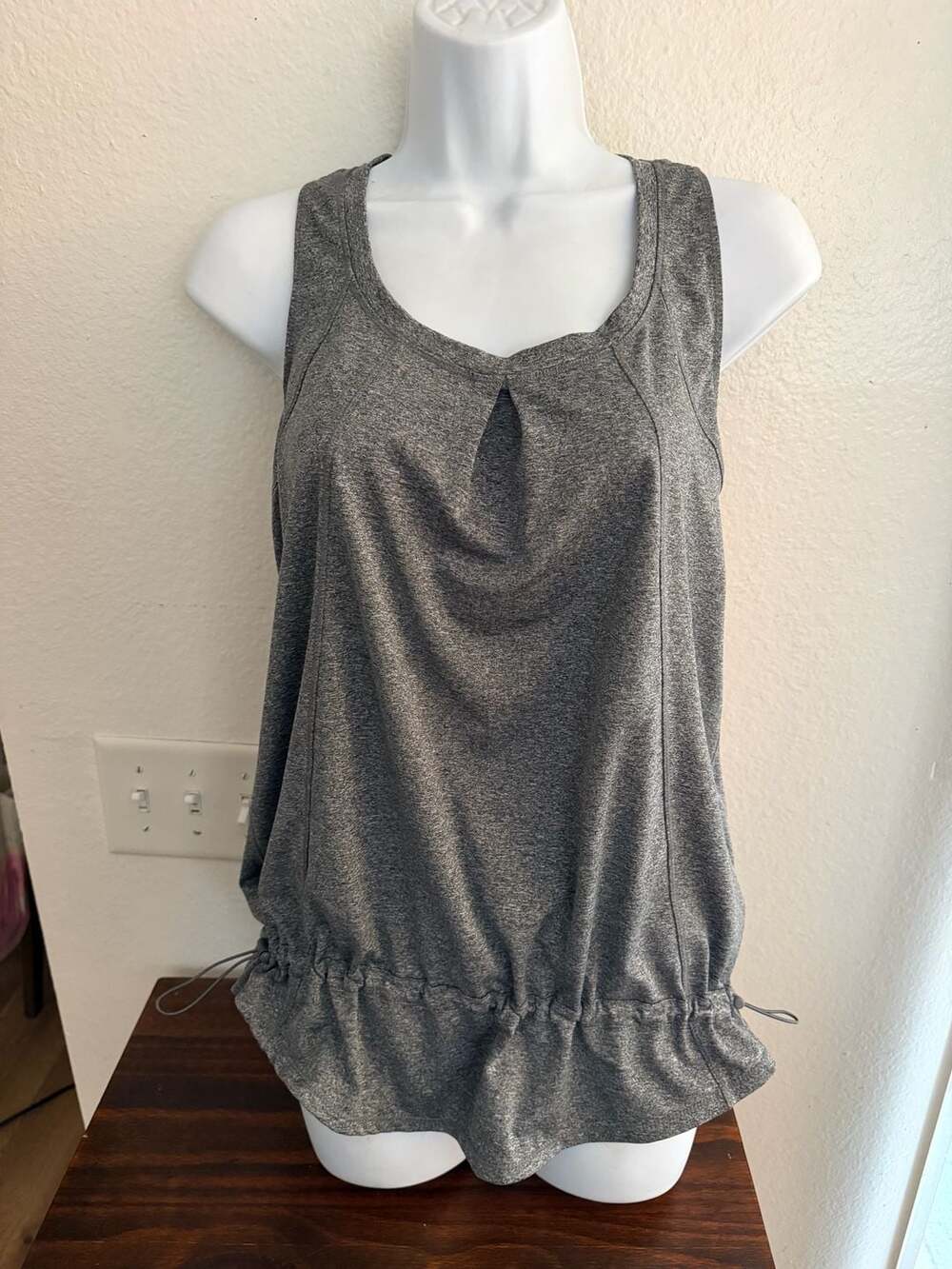 Weatherproof 32 Cool Tank Top Size M Gray Athletic Racerback Cinch